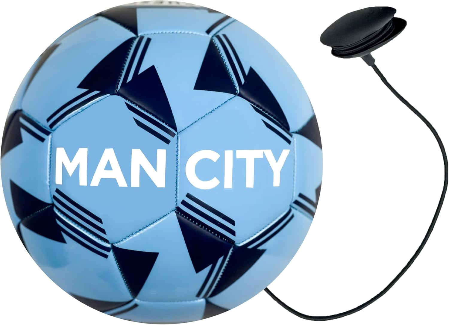 Icon Sports Man City Training Ball, Size 4, Sky/Navy, PVC, Cord