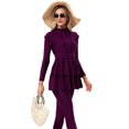 thumbnail image 2 of IBTOM CASTLE Modest Muslim Islamic Long Sleeve Burkini for Women Full Cover Swim Rashguard Hijab Swimsuit Bathing Suit 4XL Fuchsia, 2 of 8