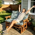 thumbnail image 3 of Outdoor Loveseat Cushions, Fade-Resistant Patio Bench Cushion with Backrest, Lounge Seat back Pads 48*42*3.5in, 3 of 6