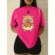 thumbnail image 3 of Playera Blusa De Capybara Comiendo Pretzel Ropa Divertida Para Mujer Capibara Color Fucsia Talla Mediana Marca Emil SaEs, 3 of 4