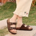 thumbnail image 5 of Lezzglt Kids Slides Sandals, Cork Footbed Sandals for Girls Boys, Non-Slip Boys and Girls Slides Shoes with Adjustable Buckle Summer Slip-on Slippers Indoor Outdoor, 5 of 8