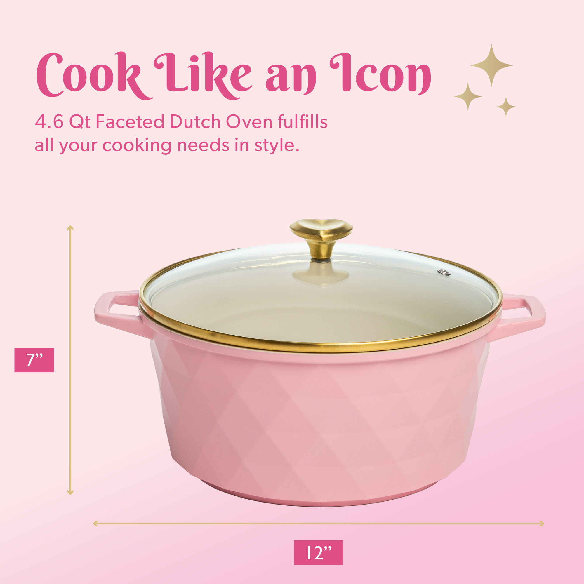 Paris Hilton 4.6-Quart Ceramic Nonstick Dutch Oven, Pink photo 6