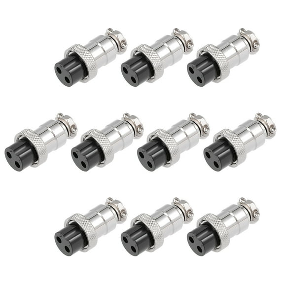 10Pcs Aviation Connector 16mm 2P 5A 125V DF16 Waterproof Female Wire Panel Power