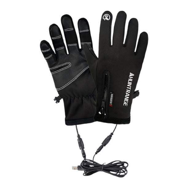 EZLIFE Guantes calefactados para hombres y mujeres, guantes eléctricos recargables a prueba de viento con batería, calentadores de manos para acampar, pantalla táctil para motocicletas, esquí al aire