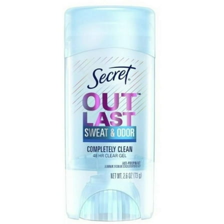 Secret Outlast Antiperspirant & Deodorant Clear Gel, Completely Clean 2.6 oz (Pack of 2)