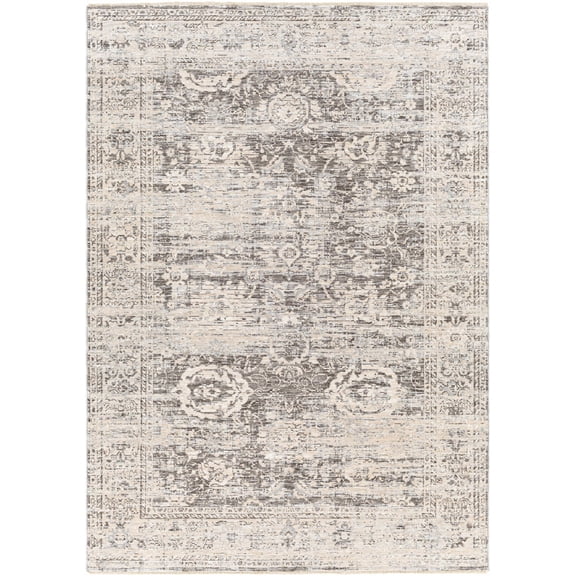 Hauteloom Divisoria Living Room, Bedroom Area Rug - Traditional - Charcoal, Gray, Light Slate - 2' x 3'3"