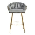 thumbnail image 4 of Bananova Velvet Bar Stools Set of 2, 26 Inch Seat Height Upholstered Luxury Bar Chairs with Low Back, Modern&nbsp; Style Counter Height Bar Stools, Grey, 4 of 5