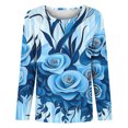 thumbnail image 4 of Njagoc3 Long Sleeve Tees for Women Vintage Printed Loose Pullover Tops Casual Crew Neck T Shirts Fall Fashion Outfits, 4 of 6