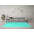 thumbnail image 3 of Ahgly Company Machine Washable Indoor Rectangle Oriental Turquoise Blue Industrial Area Rugs, 2' x 4', 3 of 4
