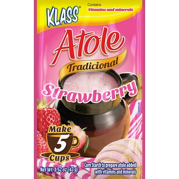 Klass Atole Strawberry Authentic Mexican Drink Mix 3 oz