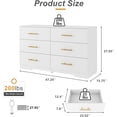 thumbnail image 2 of 6 Drawer Dresser Wood TV Stand, Multi-functional Bedroom Dressers with Drawers with Large Tabletop for Kids Room Living Room Bedroom, 2 of 6