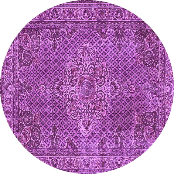 Ahgly Company Indoor Round Persian Purple Traditional Area Rugs, 3' Round