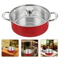 thumbnail image 3 of WEUVEB Red Stainless Steel Stock Pot with Glass Lid, Large Capacity Cooking Pot, , Kitchen Cookware, 3 of 8