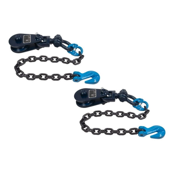 4 Ton 4.5" Snatch Block w/Swivel Shackle and 30" Chain (3/8 G100) Flatbed Tow Truck Rollback Wrecker Car Carrier Cable (2 Pack)