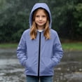 thumbnail image 2 of SDNall Girls Classic Full-Zip Coat, Water Resistant Windproof Contrast Casual Everyday Outerwear, Fall Winter School Outdoor Play Daily Coats for Girls 5-16 Years, 2 of 9