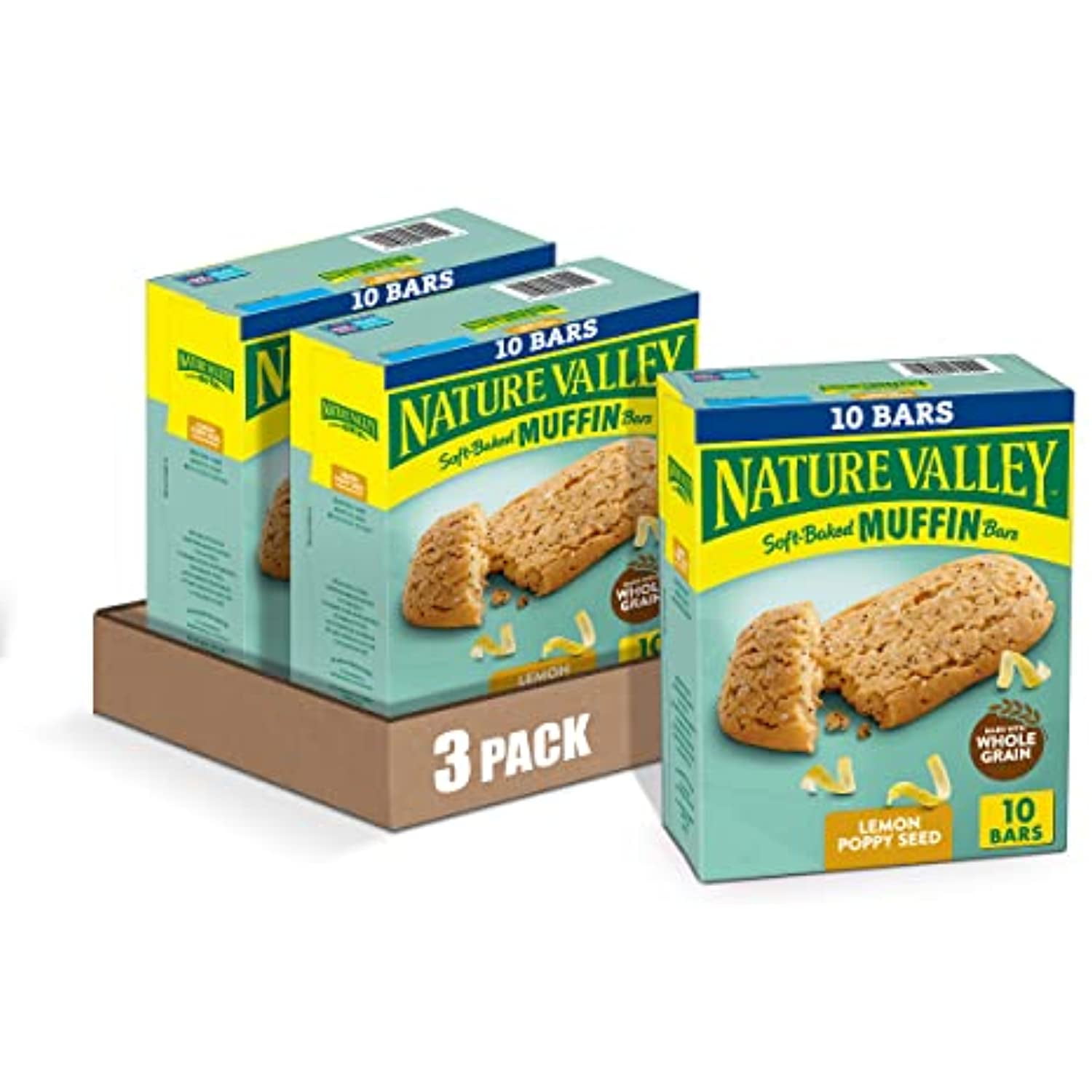 Nature Valley SoftBaked Muffin Bars Lemon Poppy Seed, 12.4 Oz, 10 Ct