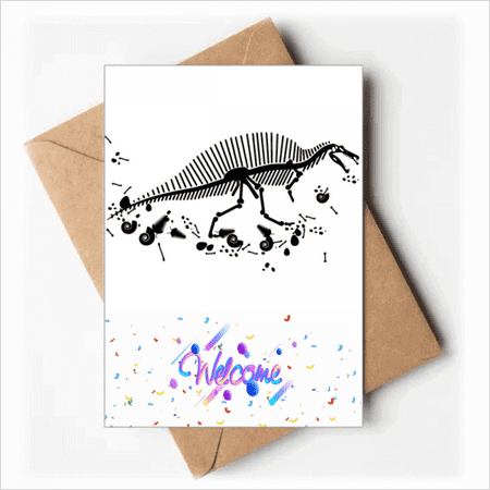 dinosaur huge b bs art deco fashion Welcome Back Greeting Cards Envelopes Blank
