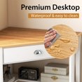 thumbnail image 6 of POWERSTONE Corner Desk with Drawer & Storage Shelves Small Triangle Writing Table Computer Desk Corner Vanity for Home Office Small Space Natural, 6 of 7