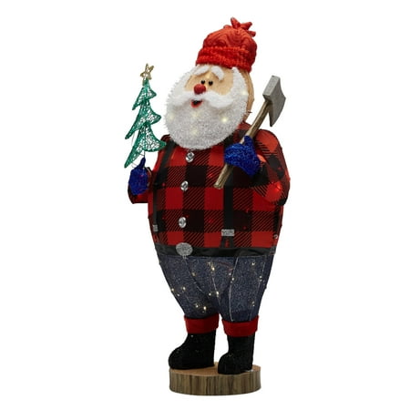 Holiday Time Prelit Lumberjack Santa Outdoor Christmas Décor, 48 in - Walmart.com - Walmart.com