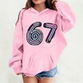 thumbnail image 2 of NAFUU Girls Sweatshirt Casual 67 Hoodie For Kids Casual Hooded Sweatshirts Long Sleeve Pullover Top With Pocket Trendy Clothes School Wear 18-24 Months, 2 of 4