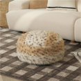 thumbnail image 4 of Leopard Print Upholstered Round Footstool, Soft Padded Ottoman for Living Room, Bedroom, Vanity, Stylish Animal Print Accent Footrest$$Furniture, 4 of 7