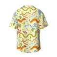 thumbnail image 2 of Xecao offers the Cartoon Snake8 for Men's Casual Short-sleeved Shirt, a button-up collared shirt with a pocket, perfect for beach vacations and yacht travel in the Small size., 2 of 7