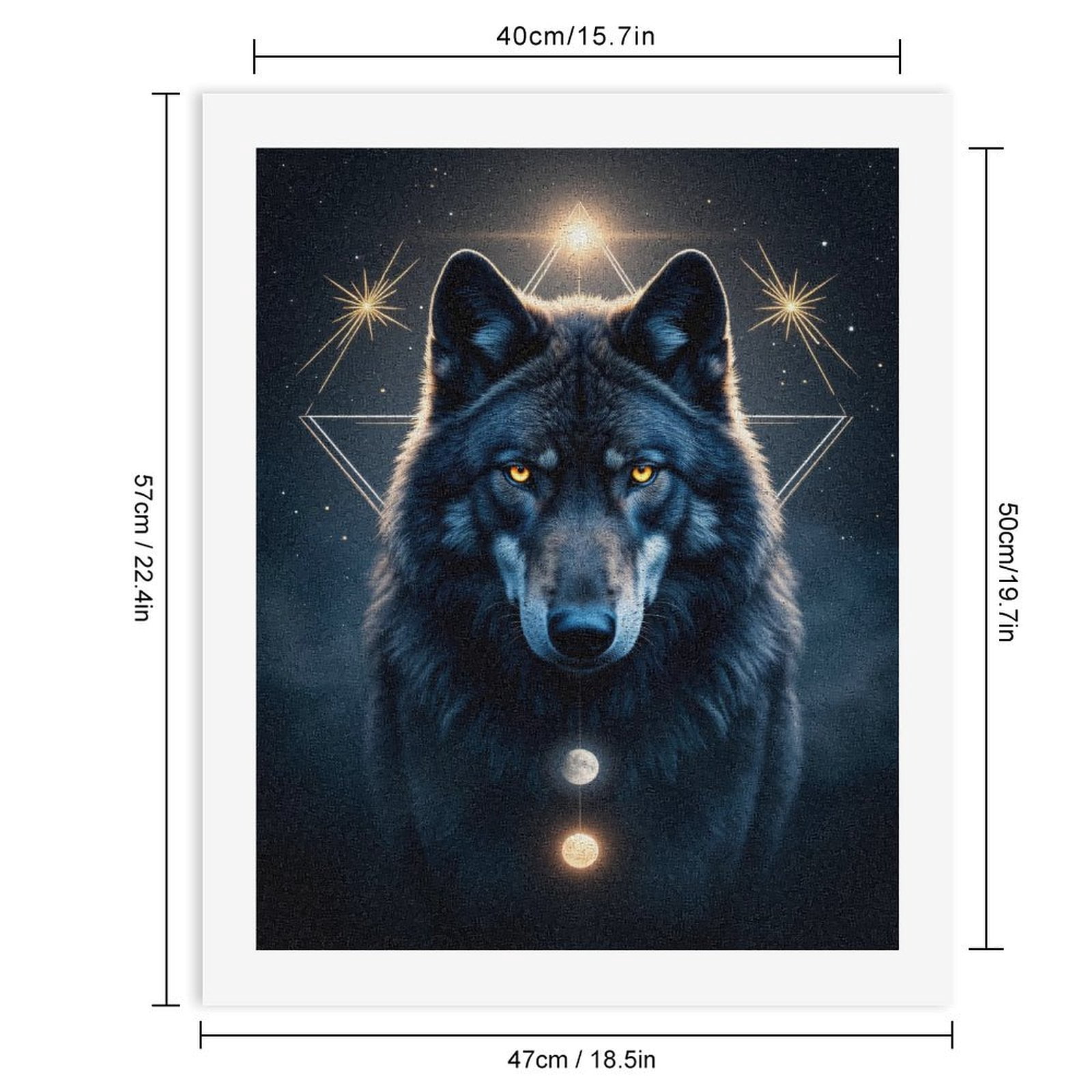 Paint By Numbers Kit for Adults Beginner - DIY Wolf Celestial Night Sky Art Canvas Painting Kits for Adults, Frameless Paint By Number for Adults for Home Wall Decor 16x20 Inch