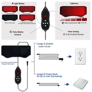 KingPavonini Red Light Therapy Belt, 140 LEDs 630/660/850nm Infrared Light Therapy with Compression Strap, Red Light Therapy for Body, Back, Shoulder & Waist Comfort