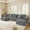 Gray + Polyester + 4 Seat + Polyester, variant on SOULART 132" Cloud Couch, Black U-Shaped Sectional Sofa for Living Room, Modular sofa with Reversible Chaise, Ultra Soft Striped Corduroy