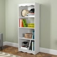 thumbnail image 2 of CorLiving Hawthorne White Engineered Wood 4 Shelf Bookcase with 3 Adjustable Shelves - Bedroom, Office, Living Room, Multi-Purpose, Décor Holder, Storage Shelving Unit, 2 of 6