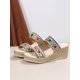 thumbnail image 3 of Women Braided Detail Espadrille Sole Wedge Sandals, Fashionable Outdoor Wedge Slide Sandals, 3 of 4