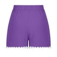 thumbnail image 4 of fatyb Shorts for Womens Drawstring Elastic Waist Lounge Shorts Lace Hem Loose Women's Summer Shorts, 4 of 5