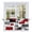Red, variant on Red Grey Geometric Tier Curtains, Irregular Abstract Art Modern Light Filtering Kitchen Curtains, 2Pcs Rod Pocket Half Window Treatments Panels for Sink Cafe Cabinet Camper 27.5x36 Inches