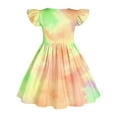 thumbnail image 6 of MKOSPLRT Casual Summer Dresses for Girl Fly Sleeve Tie Dye A Line Dress Crew Neck Twirly Skater Dress Lightweight Party Midi Dresses, 6 of 7