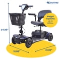 thumbnail image 3 of Journey Adventure Mobility Scooter, Electric Motorized Travel Scooter for Seniors, Blue, 3 of 5