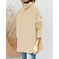 thumbnail image 3 of ROSVIGOR Sweaters for Women Turtleneck Knit Pullover Sweaters Long Batwing Sleeve Spilt Hem Tunic Womens Tops, 3 of 5