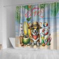 thumbnail image 4 of Corgi Hello Summer with Sunglasses and Surfboard Tropical Vibes Shower Curtain Welsh Corgi Dog Lover Gifts Idea Waterproof Bathroom Bathtub Curtain - 00007, 4 of 5