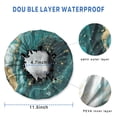 thumbnail image 3 of Shower Caps,Teal Gold Marble Pattern Waterproof Shower Cap for Women 4 Pieces,Double Reusable Hair Cover for Shower PEVA Elastic Stretch Hem, 3 of 7