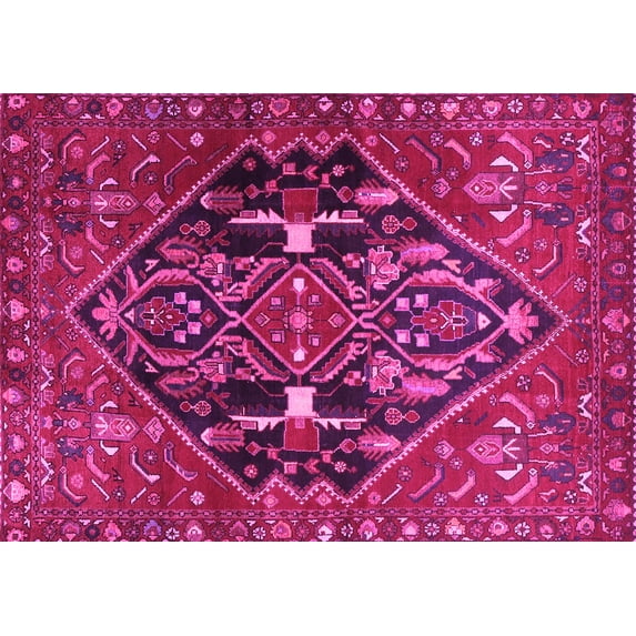 Ahgly Company Indoor Rectangle Medallion Pink Traditional Area Rugs, 5' x 7'