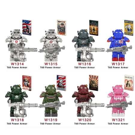 Fallout T60 Power Armor Minifigures x 8 set