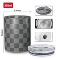 thumbnail image 4 of 12oz Coffee Tumblers Dark Gray and Light Gray Checkered Pattern Stainless Steel Vacuum Insulated Travel Tumbler Coffee Cups Mug with Lid and Straw with Cleaning Brush for Cold & Hot Drinks, 4 of 5
