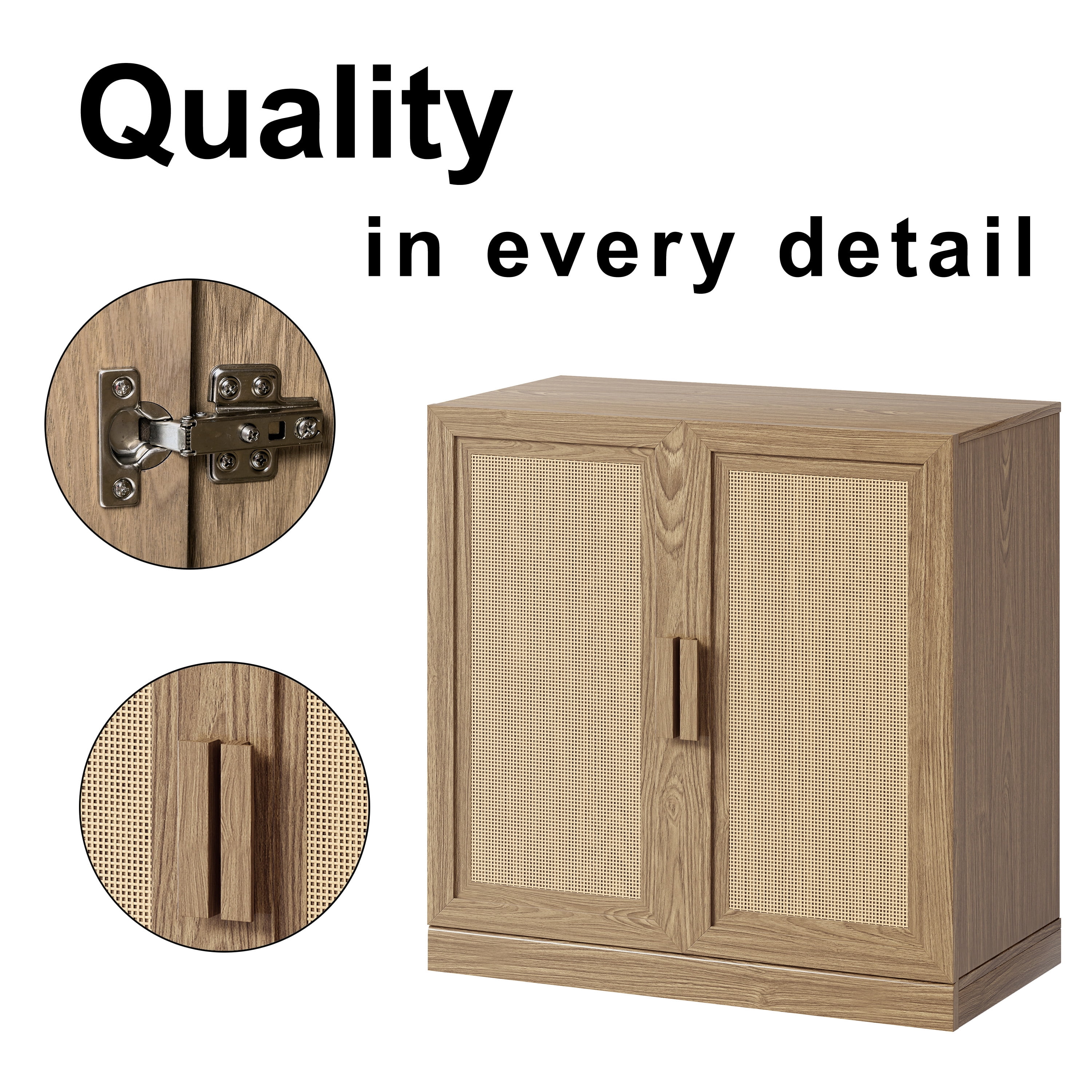 MAYEERTY Entryway Storage Cabinet Wood Accent Cabinet for Living Room,Brown