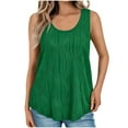 thumbnail image 2 of LYEAA Women's Summer Tank Tops No Sleeve Plus Size Sleeveless Crew Neck Summer Loose Casual Tee Shirts Solid Flowy Beach Elegant Pullover Vest Comfortable Soft Loungewear Going Out Clothes Green M, 2 of 9
