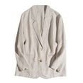 thumbnail image 3 of Baberdicy Women's Linen Blazer Jacket Lightweight Linen Suit Jacket for Women - Casual Long Sleeve Open Front Blazer - Spring Summer Office Coat (S-XXL) (Beige | L), 3 of 3
