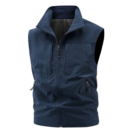 Ankishi Fishing Vests for Men Zip Up Outdoor Vest Casual Summer Work Fishing Golf Sleeveless Coats for Climbing Hiking