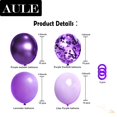 thumbnail image 2 of Set de globos AULE de látex morado metalizado, 60 unidades, 30 cm, con confeti, 2 of 6