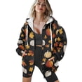 thumbnail image 4 of COEQINE Oversized Women's Hoodie Fashion Full Zipper Sweatshirts Christmas House Tree and Cookies Print Long Sleeve Casual Wear Fall Winter Outfits Jacket with Pockets, 3XL, 4 of 7