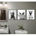 thumbnail image 2 of Cute Raccoon Bathroom Canvas Wall Art Funny Raccoon Prints Wall Decor Country Animal Pictures Fun Bathroom Modern Fun Bathroom Animal Painting Posters for Bathroom Toilet(Framed canvas), 2 of 6
