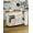 White, variant on 55" Kitchen Island with Storage, Island Table for Kitchen with Drawers, Flip-Top Trash Can Cabinet and Pull-Out Cabinet, Side Spice Rack and Hooks, Rolling Carts with 5 Wheels, Black