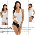 thumbnail image 3 of Women's Camisole Tank Top with Built in Bra Compression Tank Body Cami Shaper (White, X-Large), 3 of 7